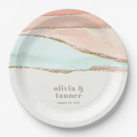 Artistic Coastal Watercolor Abstract Wedding