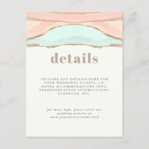 Artistic Coastal Watercolor Wedding Details Enclosure Card