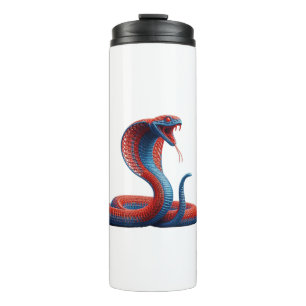 Artistic Cobra Graphic Travel Mug - Vibrant Snake 