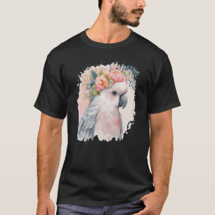 Artistic Cockatoo Parrot Bird Flower Crown Pet Bir T-Shirt