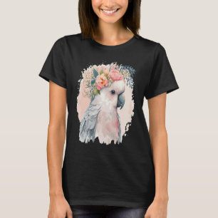 Artistic Cockatoo Parrot Bird Flower Crown Pet Bir T-Shirt