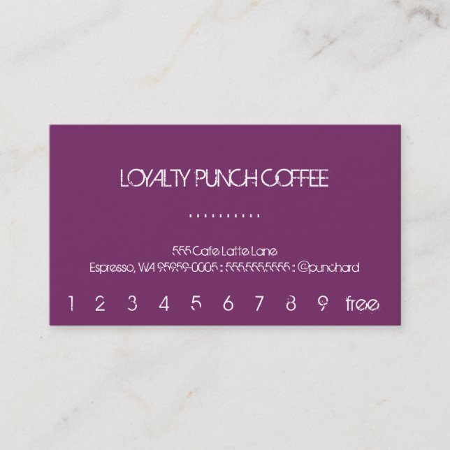 Artistic Coffee Stain Loyalty Reward Card (Front)
