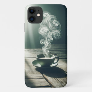 Artistic Coffee Steam Swirls - Cosy Morning Aesthe iPhone 11 Case