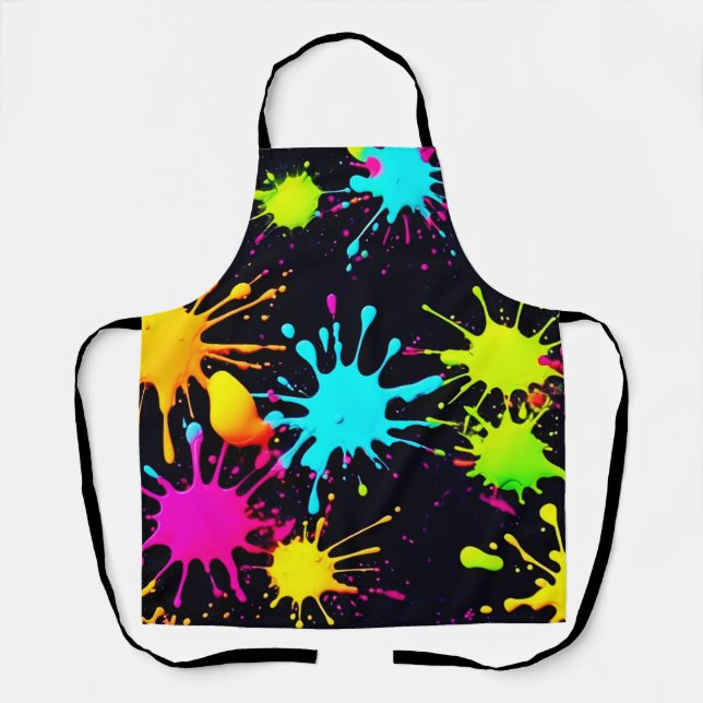 Artistic Colour Burst with Dripping Paint Apron (Front)