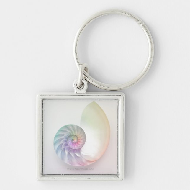 Artistic coloured nautilus image key ring (Front)