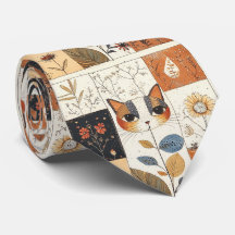 Artistic Colourful Art Nouveau Cute Cat Pattern