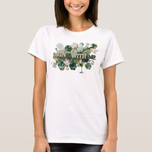 Artistic Colourful DRINK WITH ME Artistic Motif T-Shirt