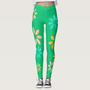 Artistic Colourful Floral Pattern Exercise Legging