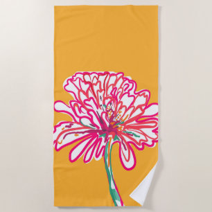 Artistic Colourful Flower  Beach Towel