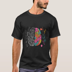 Artistic Colourful Human Brain Science Nerd Scient T-Shirt