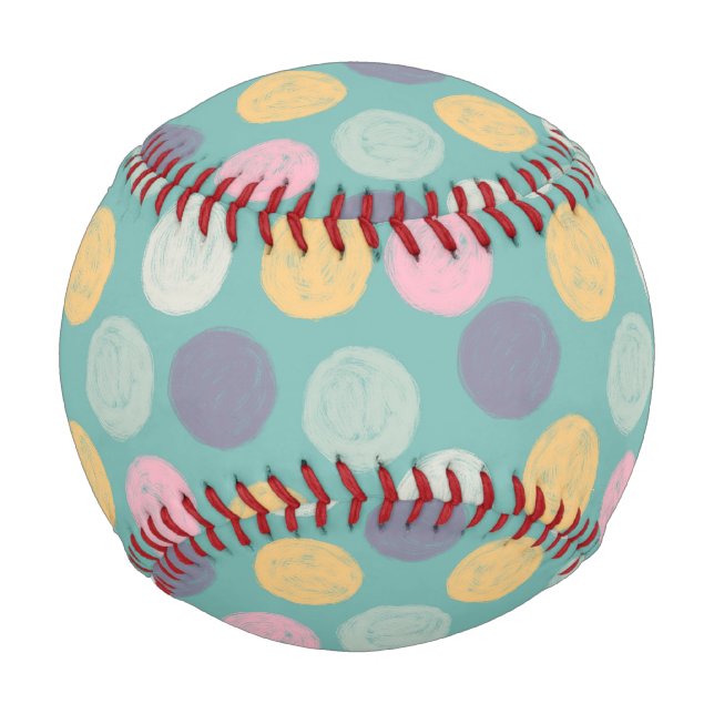 artistic colourful pastel polka dot baseball (Front)