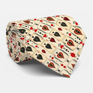 Artistic Colourful Playing Cards Pattern Tie