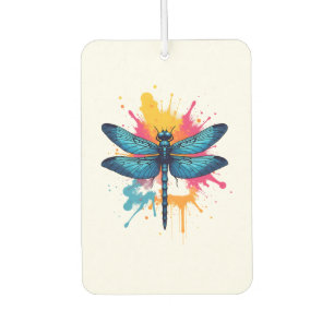 Artistic Colourful Pop Art painted Dragonfly Car Air Freshener