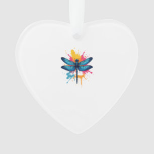Artistic Colourful Pop Art painted Dragonfly Ornament