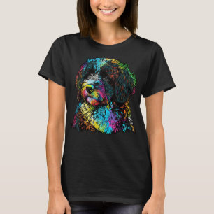 Artistic Colourful Pop painted Portuguese Water Do T-Shirt