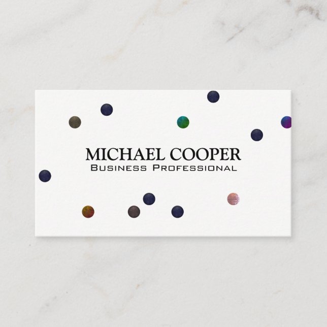 Artistic Colourful Textured Spheres Business Card (Front)