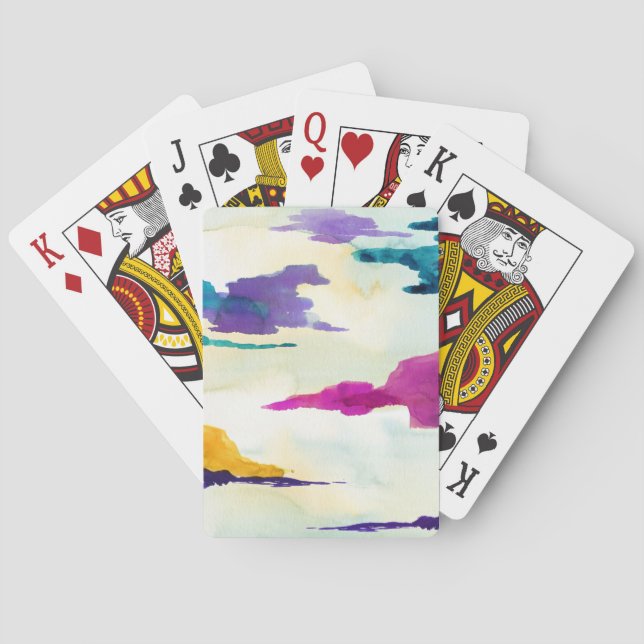 Artistic Colourful Watercolour Playing Cards (Back)
