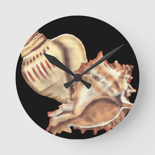 Artistic Conch Shells Round Clock (Front)