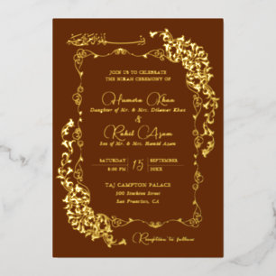 Artistic Copper Gold Floral Paisley Muslim Wedding