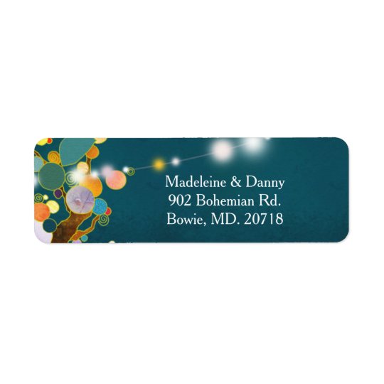 Artistic Country trees Teal Wedding Return Address Return Address Label