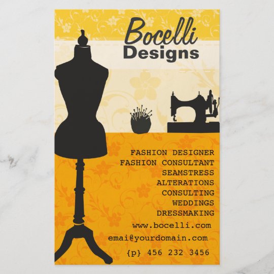 Artistic Craft Atelier Seamstress Fashion Designer Flyer Zazzle Co Uk