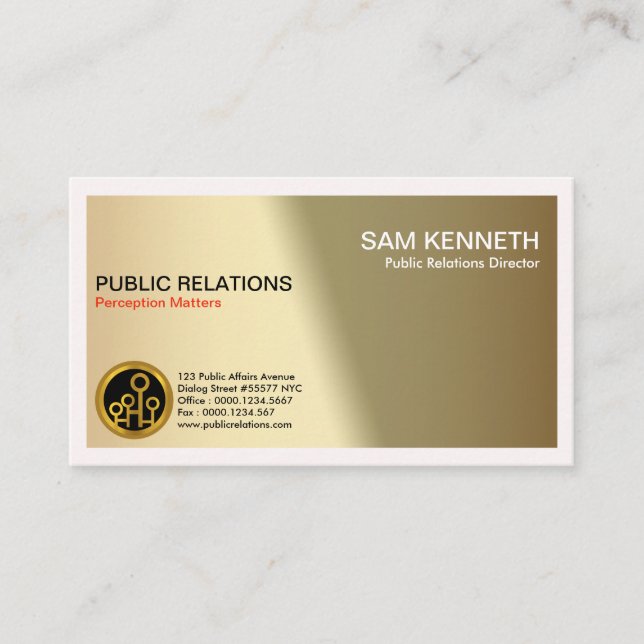 Artistic Creative Into The Light Public Relations Business Card (Front)