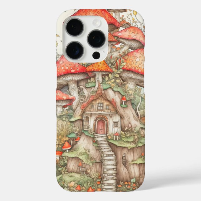 Artistic Creative Mushroom Dwelling Illustration Case-Mate iPhone Case (Back)