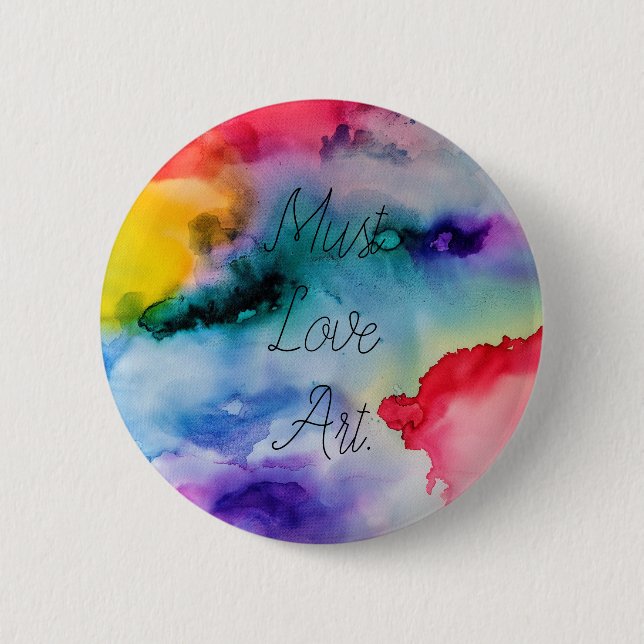 Artistic Creative Splashes of Watercolor 6 Cm Round Badge (Front)