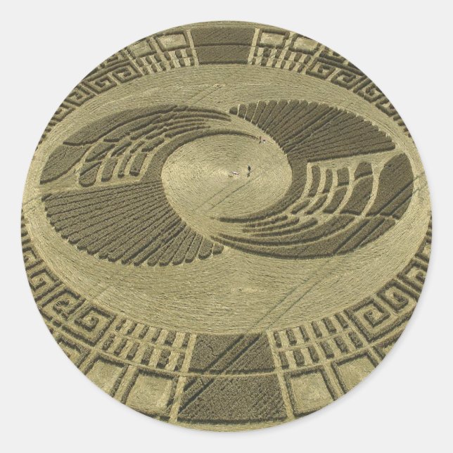 Artistic Crop Circle Classic Round Sticker (Front)