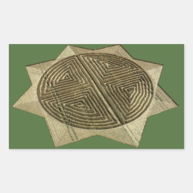 Artistic Crop Circle Rectangular Sticker (Front)