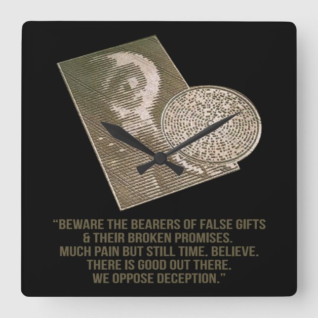 Artistic Crop Circle Square Wall Clock (Front)