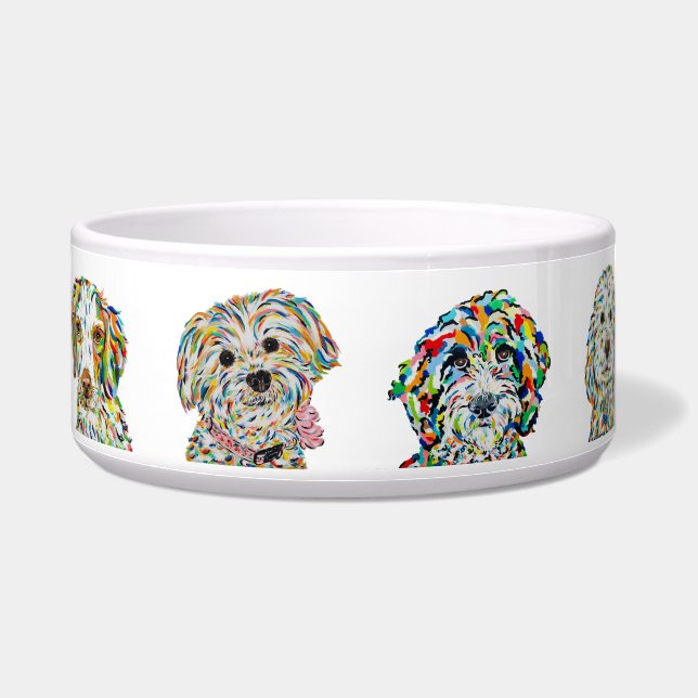Artistic Cute Dog Bowl (Right)