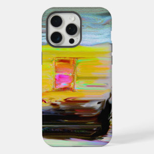 Artistic Dark Winter Night Hut Painting iPhone 15 Pro Max Case
