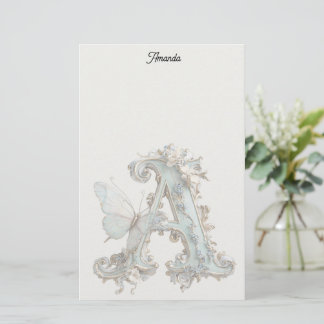 Artistic Decorated Letter A Stationery