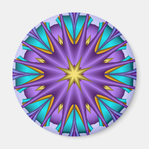Artistic decorative  magnet Purple Star Flower