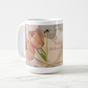 Artistic design with tulips and custom text coffee mug