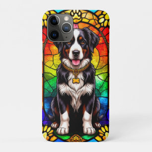 Artistic Dog Stained Glass Portrait iPhone 11 Pro Case