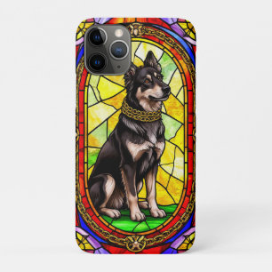 Artistic Dog Stained Glass Portrait iPhone 11 Pro Case