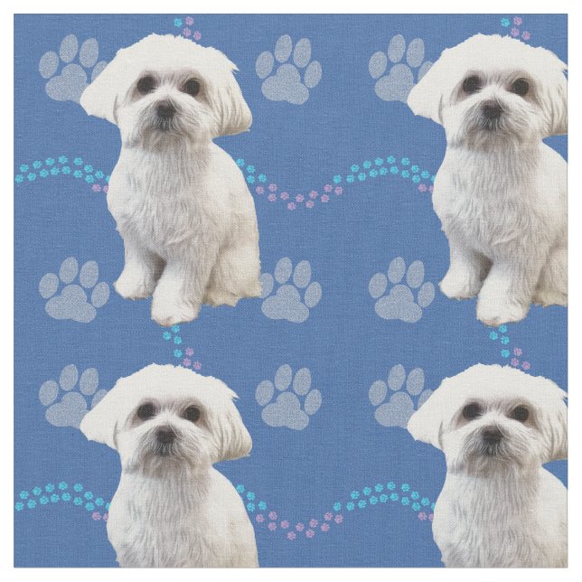 Artistic Dogs - Maltese v2 Fabric (Close Up)