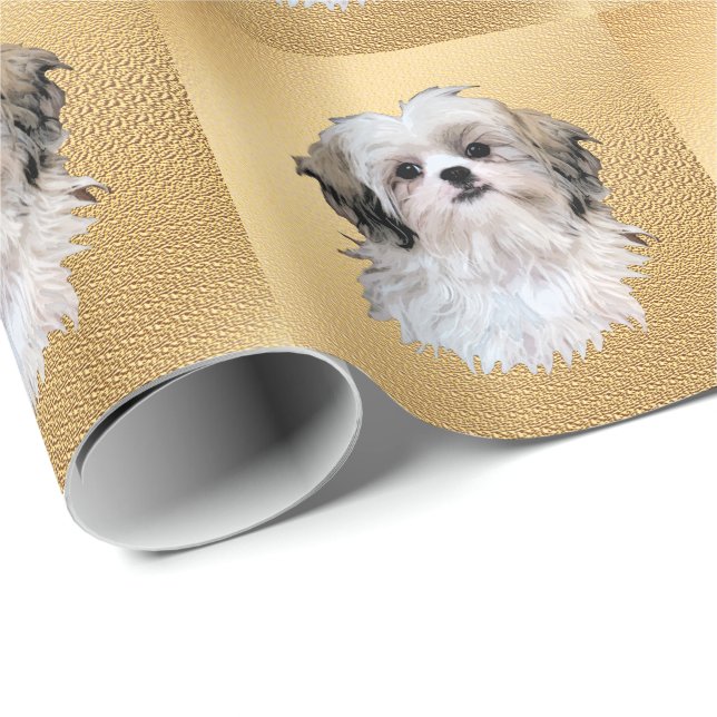 Artistic Dogs - Shih Tzu Wrapping Paper (Roll Corner)