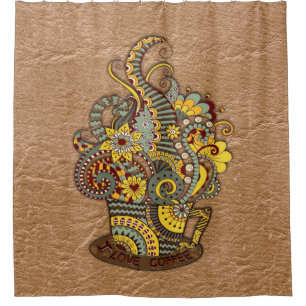 Artistic-doodle-drawing art shower curtain