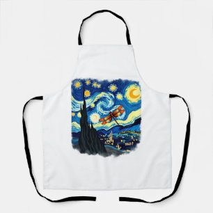 Artistic Dragonfly Shirt Starry Night Dragonfly Apron