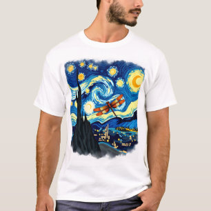Artistic Dragonfly Shirt Van Gogh Starry Night Dra