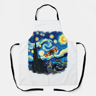 Artistic Dragonfly Shirt Van Gogh Starry Night Dra Apron