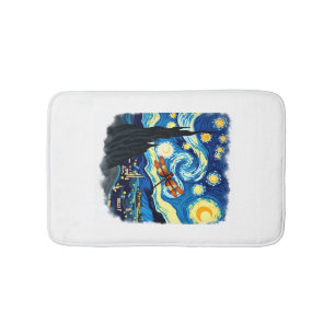 Artistic Dragonfly Shirt Van Gogh Starry Night Dra Bath Mat