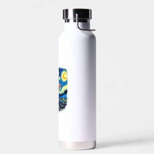 Artistic Dragonfly Shirt Van Gogh Starry Night Dra Water Bottle