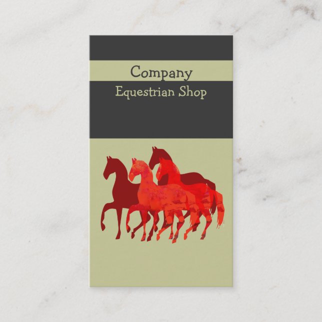 Artistic Easy   Custom  Watercolor Magic  Horses Business Card (Front)