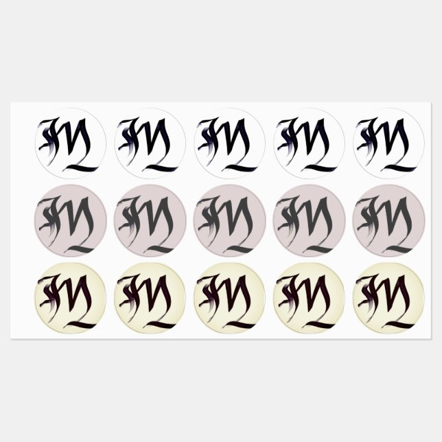 Artistic Elegant Monogram Calligraphy Letter "M“ (Sheet)