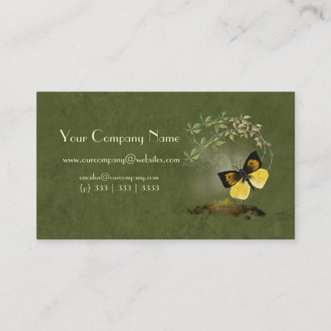 Artistic, Elegant- Painted Butterfly- Business Car Business Card (Front)