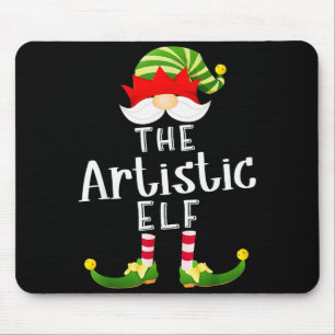 Artistic Elf Group Christmas Funny Pajama Party Mouse Mat